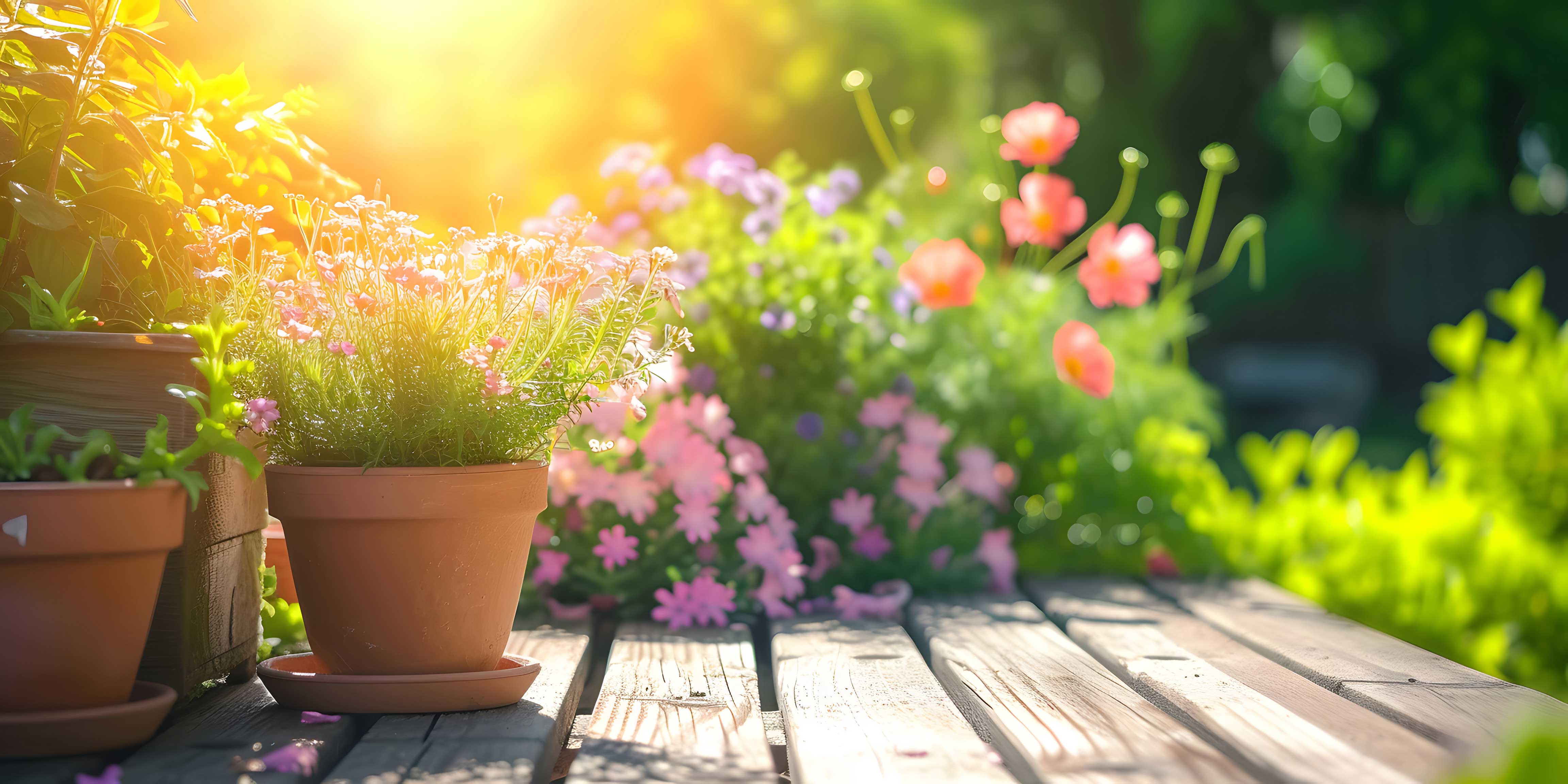 Sommerliches und farbenfrohes Bild mit Blumen