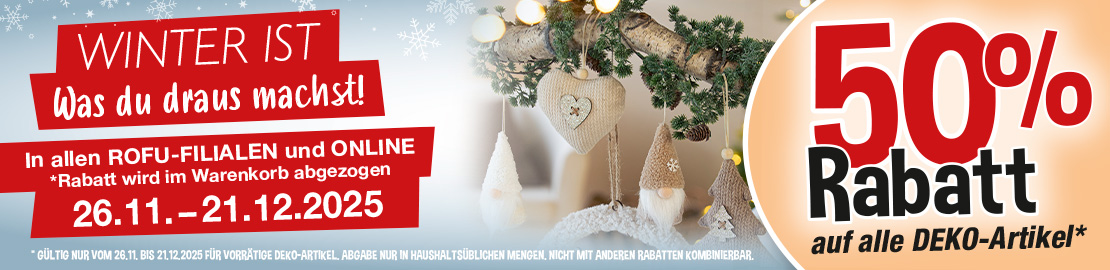 KW48 50 % Rabatt auf Deko