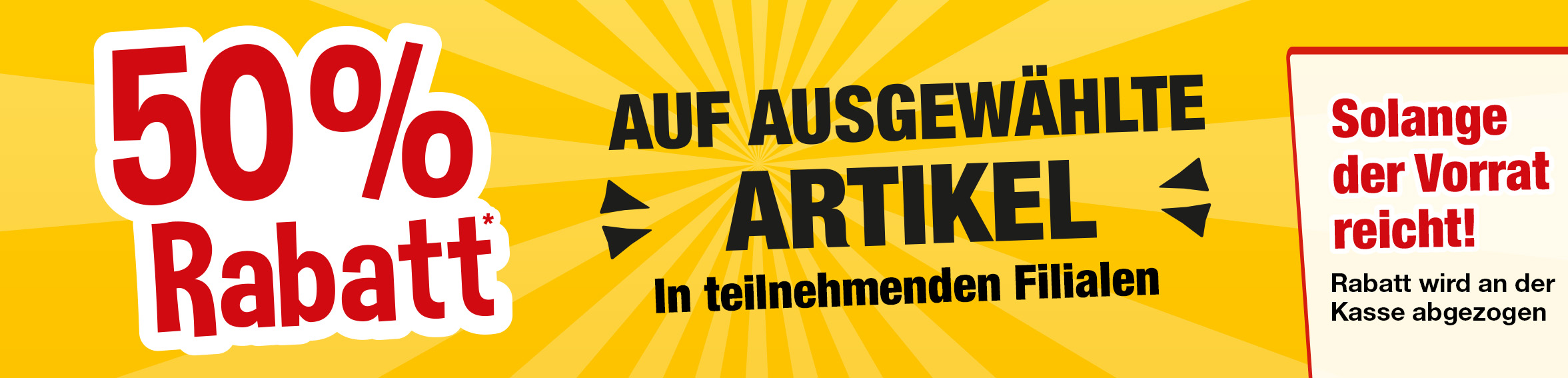 Header 50% Rabatt Aktion